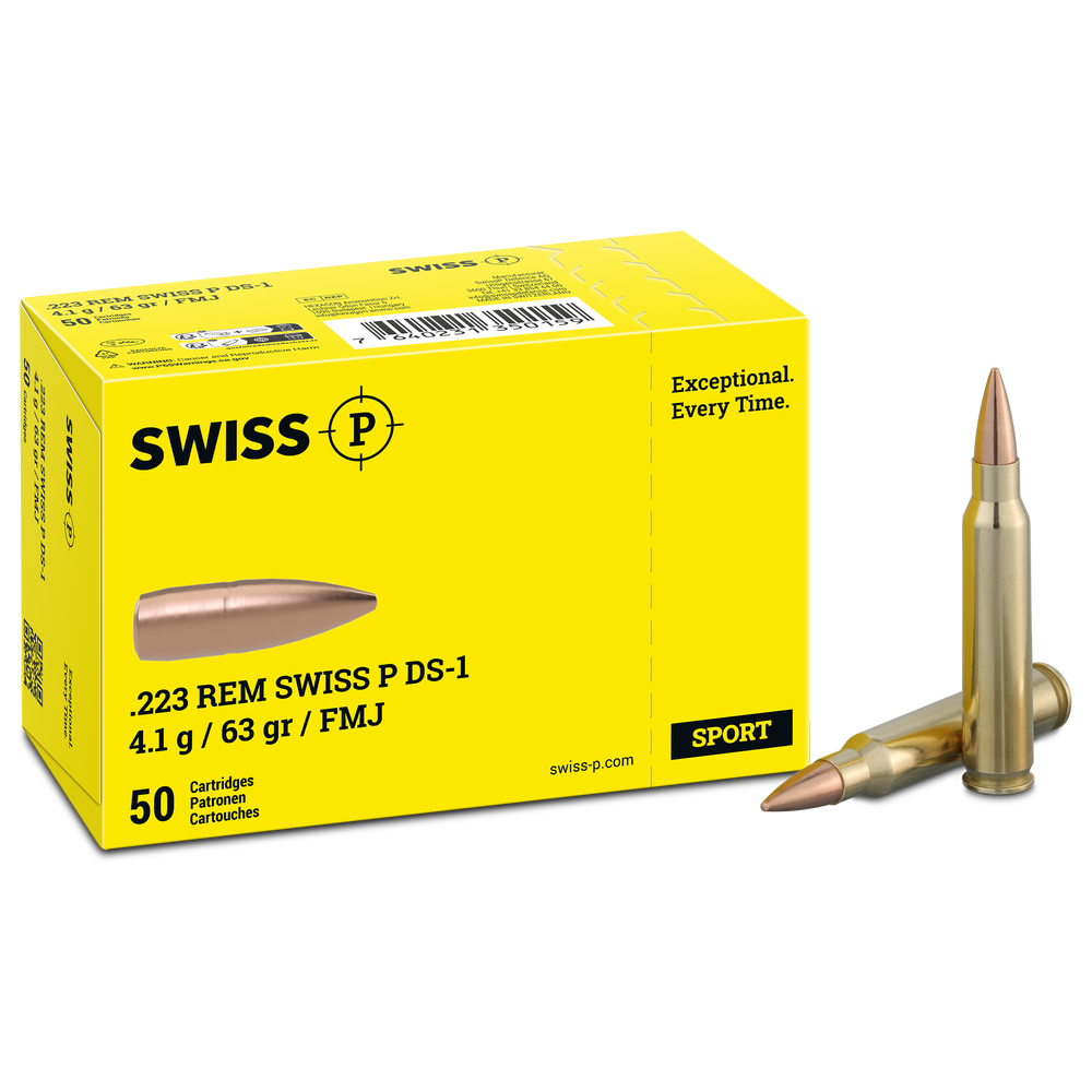 SwissP .223 Rem DS-1 FMJ 4.1g/63gr Gewehrpatronen