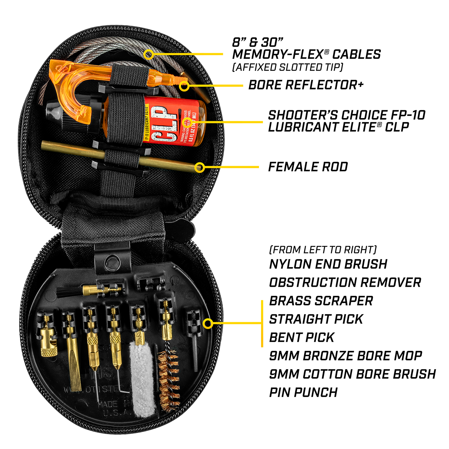 9mm Gun Cleaning Kit for Pistols & Rifles