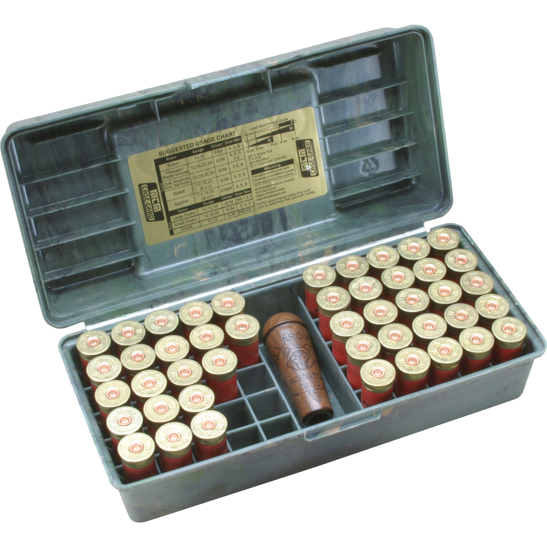 Shotshell Case 50 Round 12 Gauge up to 3", Wild Camo