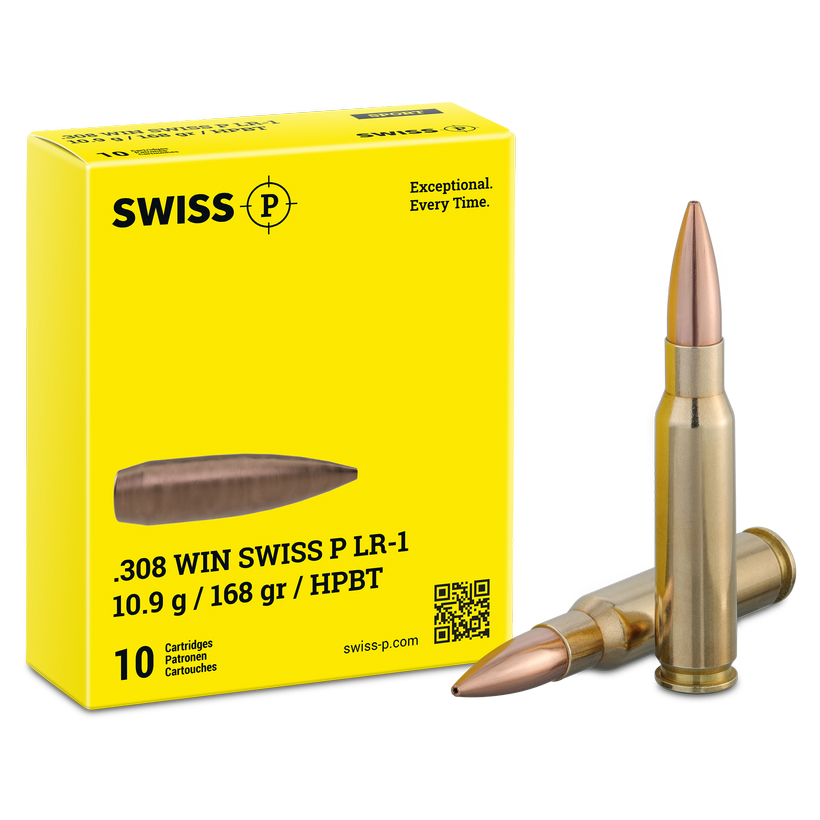 SwissP .308 Win LR-1 HPBT 10.9g/168gr Gewehrpatronen