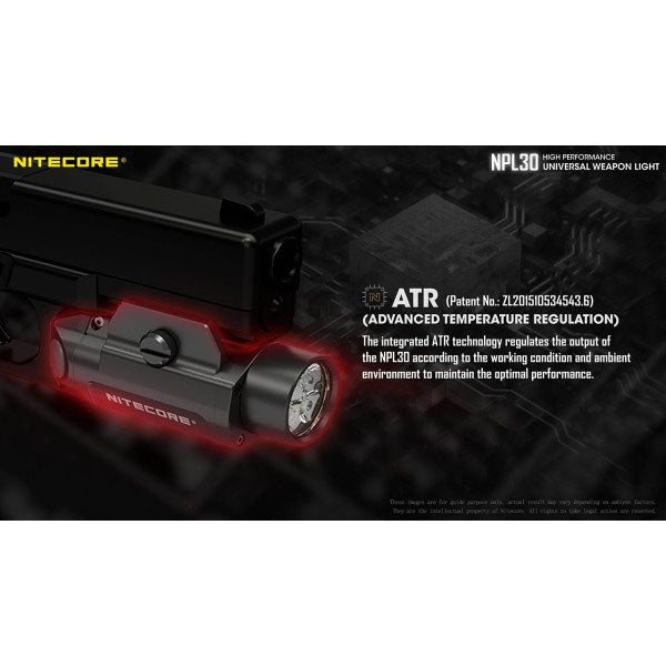LED-WAFFENLAMPE NPL30 - 1'200 Lumen (inkl. CR123A Batterien), schwarz