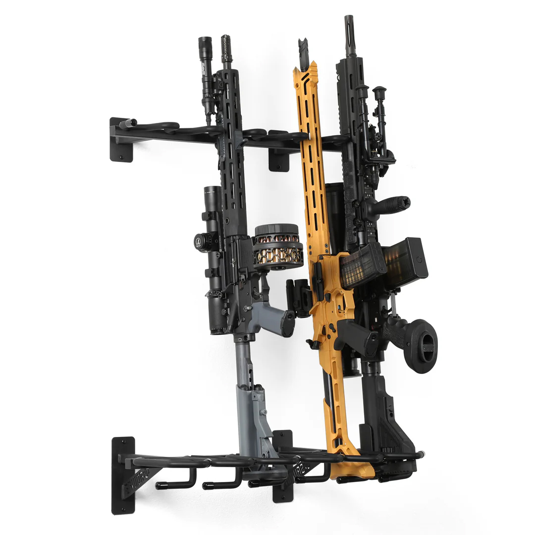 Rifle Wall Rack – 6 Slots, Black