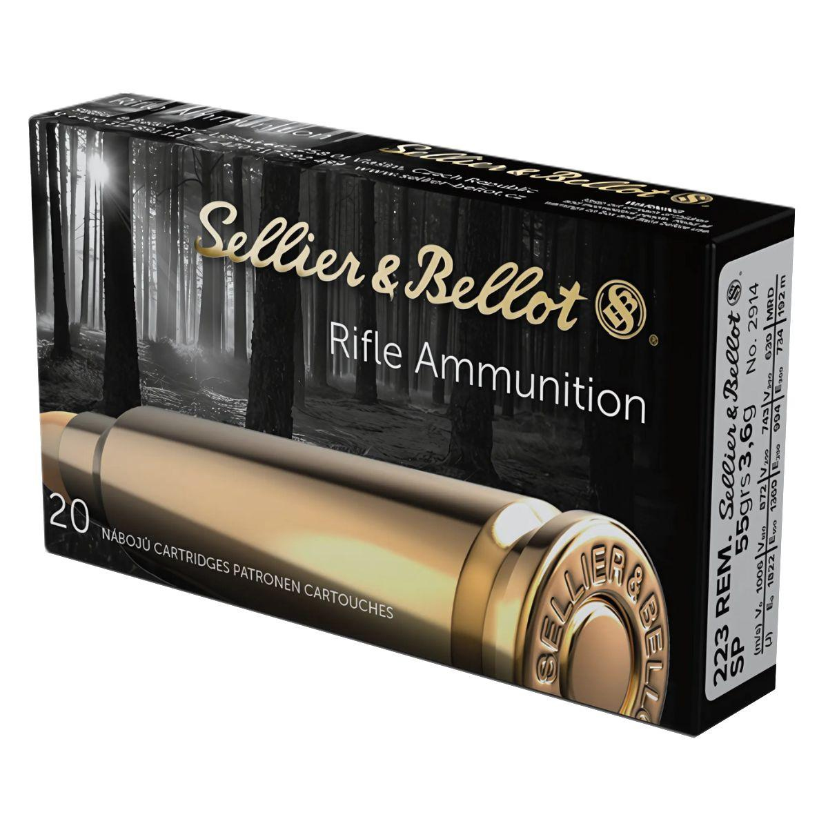 Sellier & Bellot .223 Rem FMJ 3.6g/55gr - 5.56 NATO - GP90 Gewehrpatronen